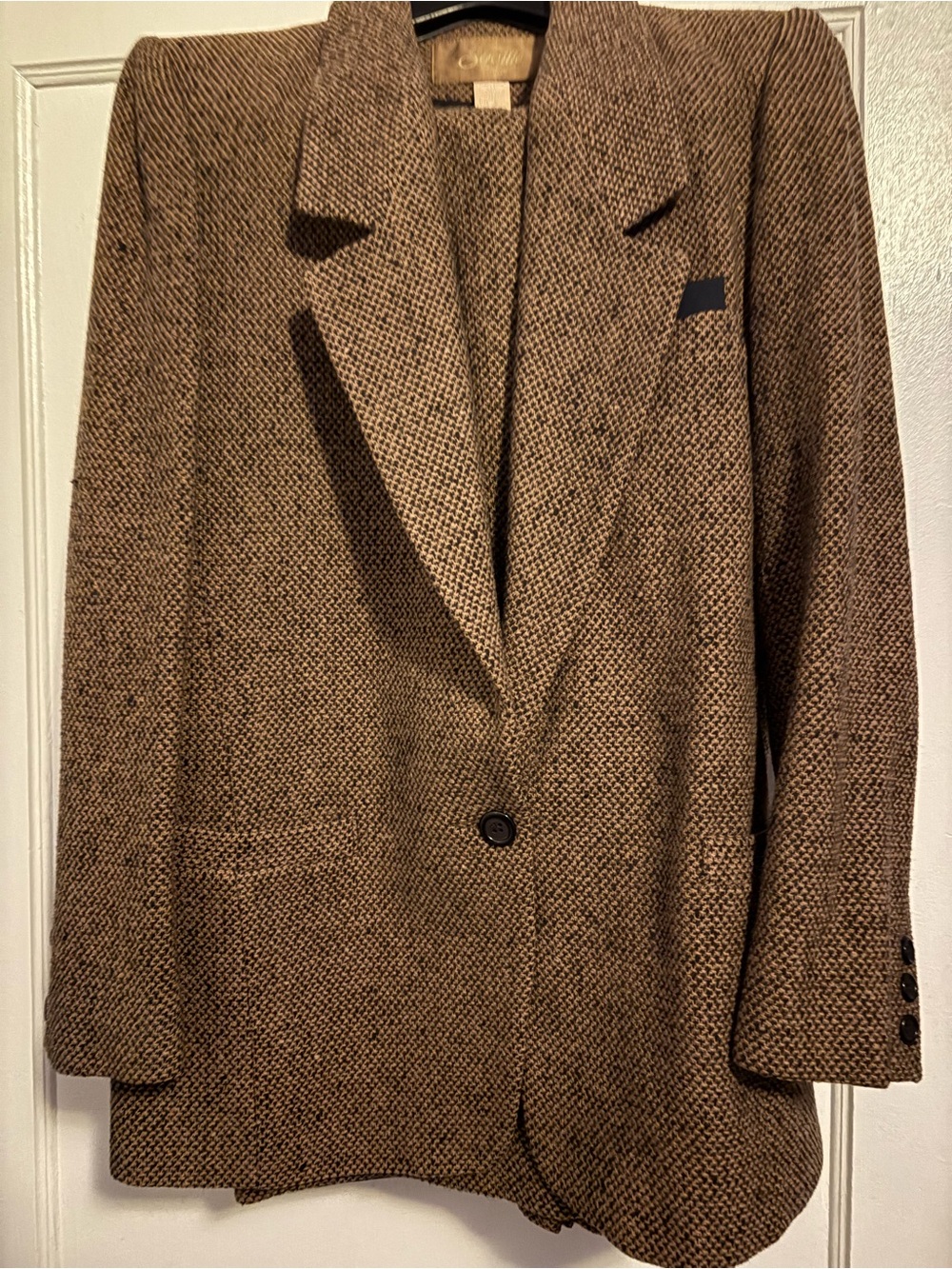 Seville -Vintage Brown Tweed Skirt Suit